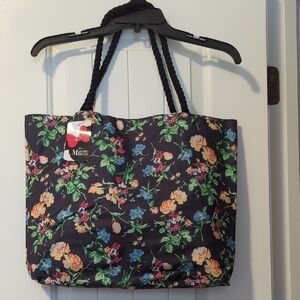 Disney Floral Tote Bag - Black and Multicolor